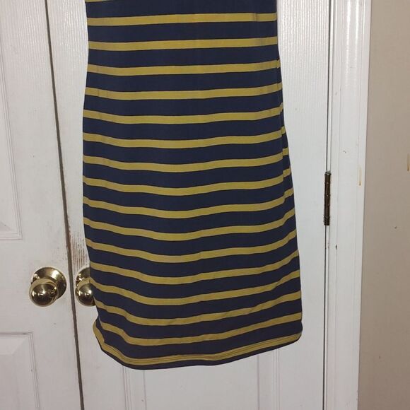 Old Navy navy mustard striped tshirt style dress Sz S NWT - Picture 2 of 6